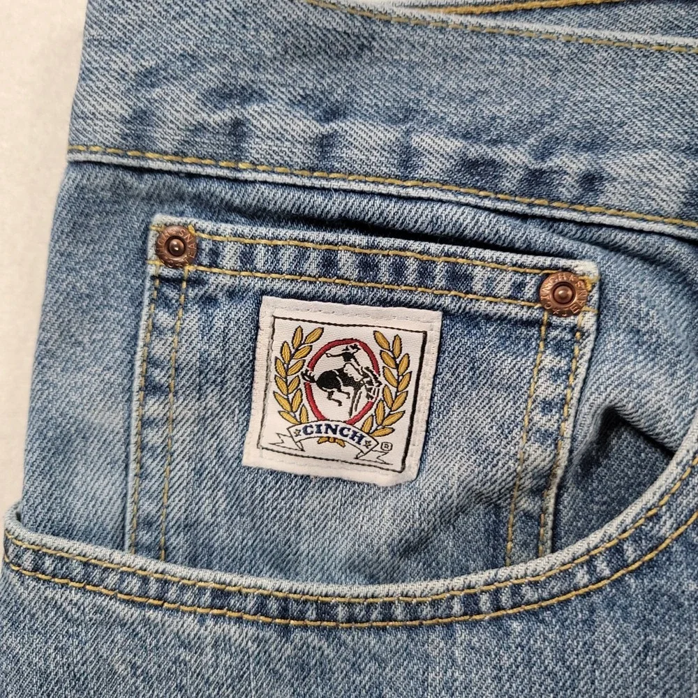 Cinch Men White Label Jeans 42x32 Relaxed Straight Medium Stone Denim